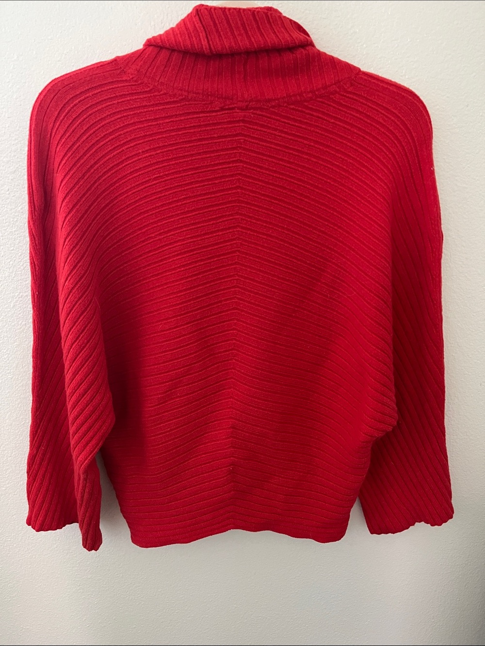 Moth Red Ribbed Cowl Neck Sweater - Picture 2 of 4